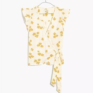 NWT Madewell Flutter-Sleeve Wrap Top in Amalfi Floral, XXL
